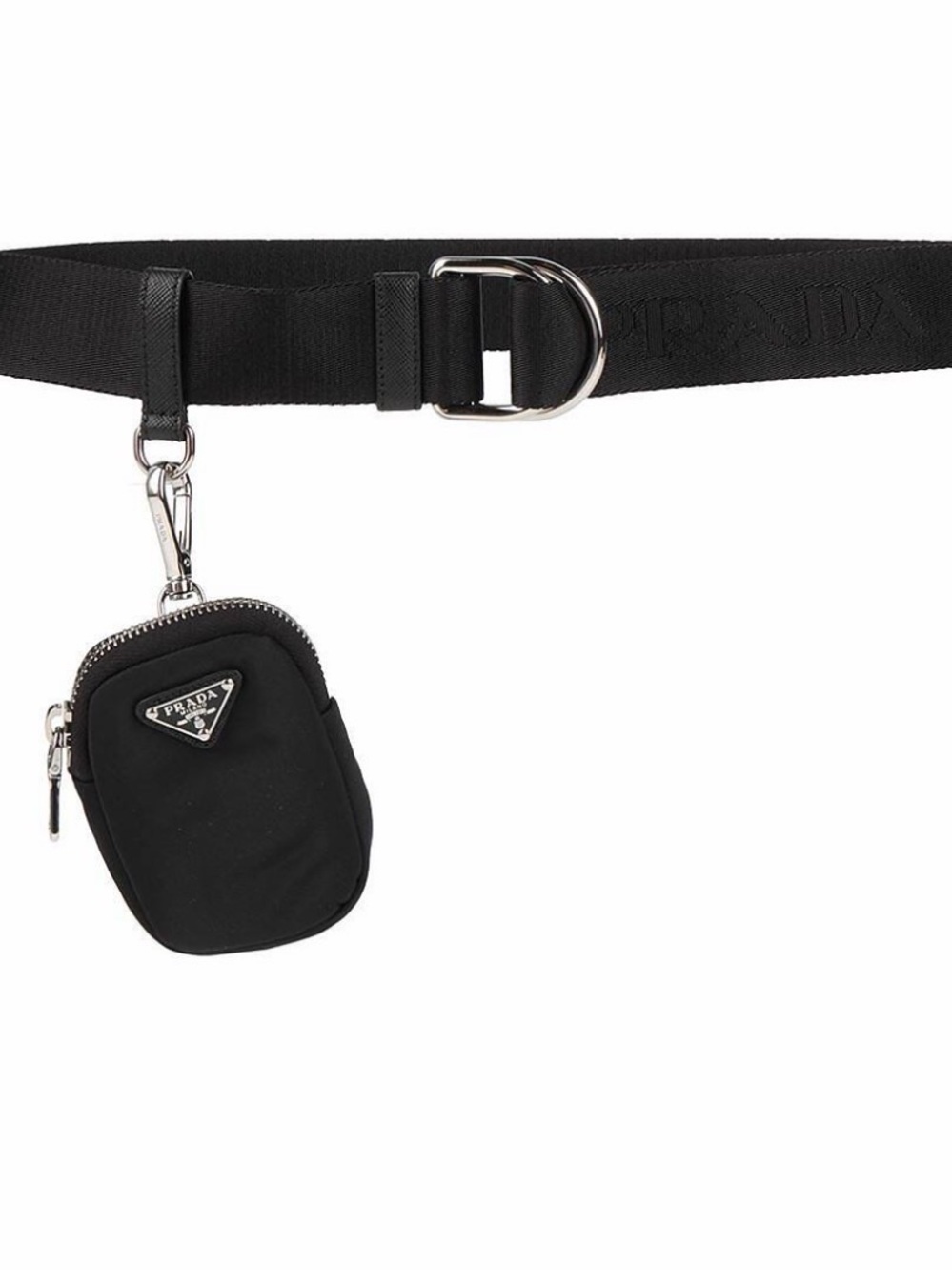 New Prada Black Nylon Belt Bag with Mini Pouch Sz 85/34